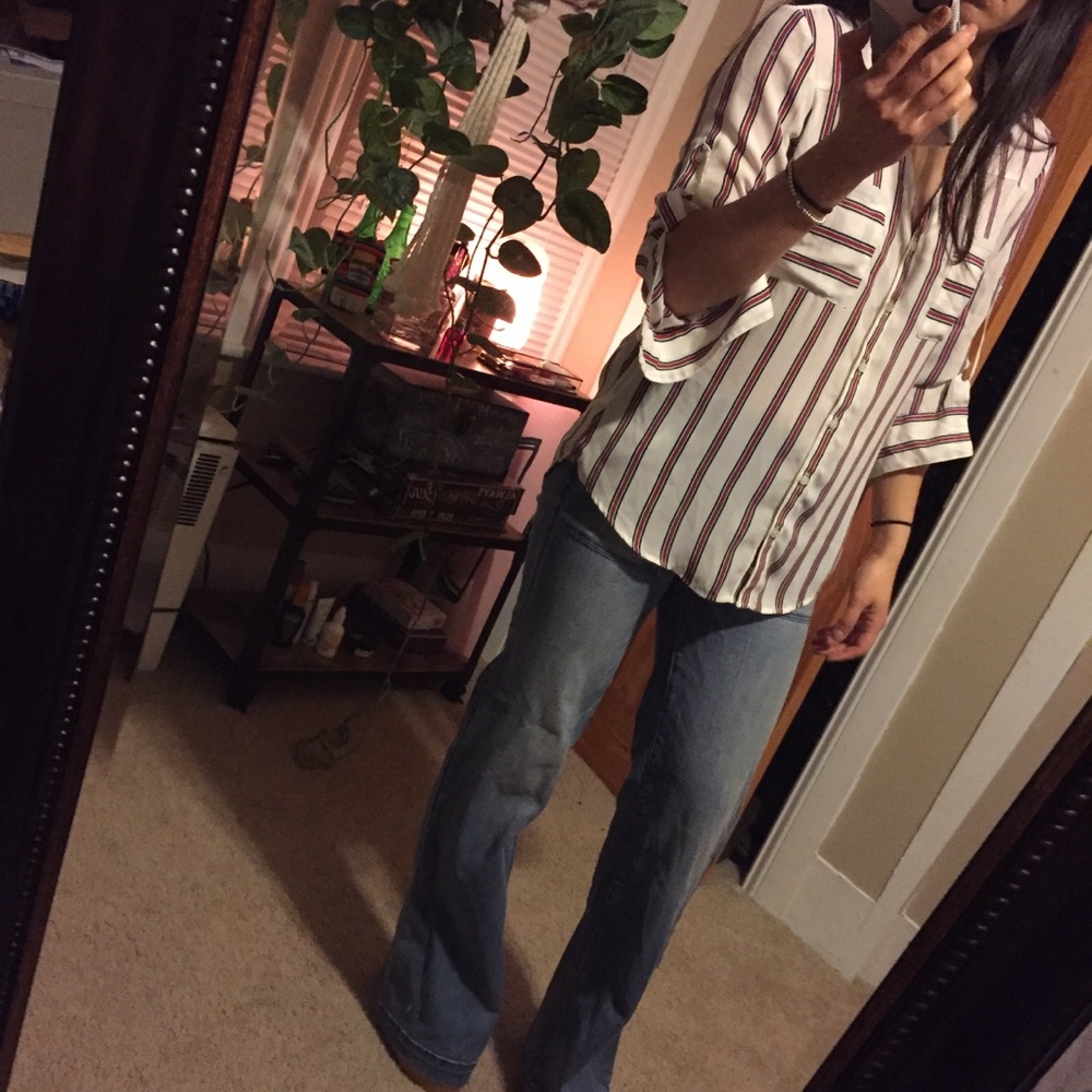Express striped button down
